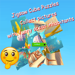 game Jigsaw Cube Puzzles Collect Pictures of Funny Ocean Inhabitants